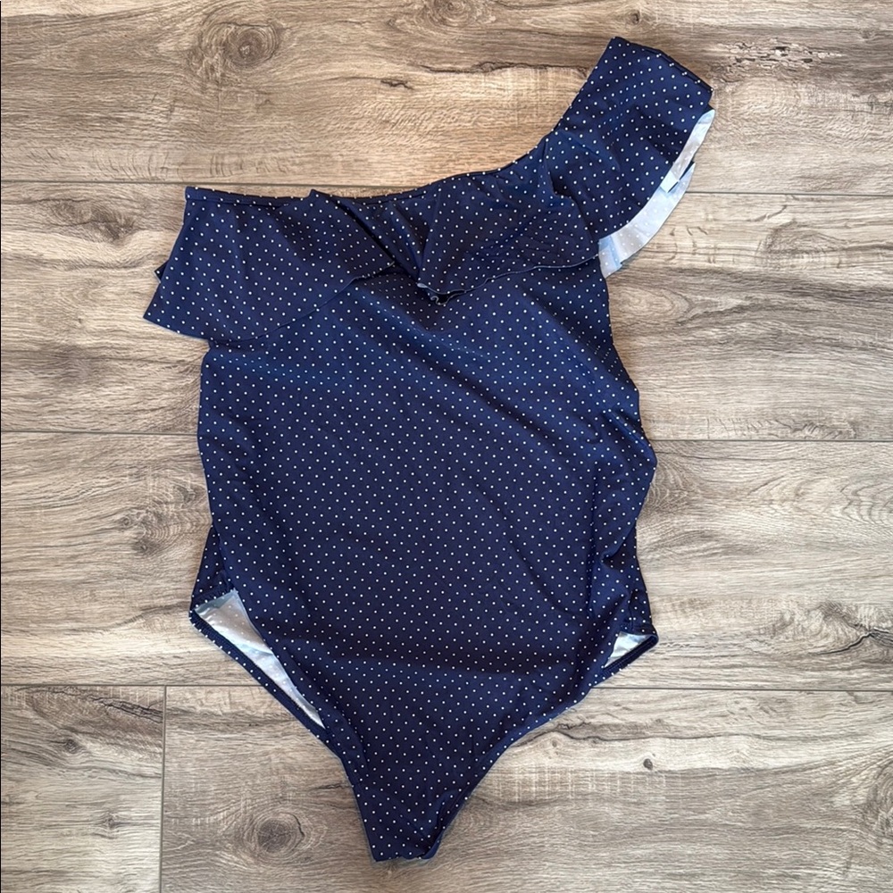 Maternity One Shoulder Ruffle Swimsuit